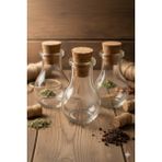 JUNIBELIW 3 Adet Çok Amaçlı Boş 50 cc Şeffaf Cam Küçük Masa Üstü Mini Baharatlık Mantar Tıpalı 3X50ML