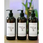 JUNIBELIW 3lü Set Amber Plastik Pet Şişe Boş Mika Saç Kremi Şampuan Duş Jeli Şişesi 3X400ML