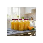 junibeliw 5 Adet 100 ml Boş Shot Ginger Şişe Cam Şişe Pembe Kapaklı Kolonya Koku Süs Küçük Cam Şişe 5x100ml