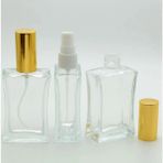JUNİBELİW 5 Adet Çok Amaçlı Cam Yeniden Doldurulabilir Sprey Kolonya Parfüm Şişesi Gold Kapak 5X50 ml