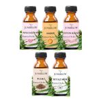 junibeliw 5'li Set Temizlik Süpürge Kokusu Buhurdanlık Yağı Uçucu Yağ Amber Kiraz Misk Pudra 5x10ml