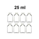 JUNIBELIW 8 Adet 25ML Çok Amaçlı Şeffaf Mini Cam Şişe Oda Kokusu Esans Kolanya Şişesi Kapaklı Şişe 8X25ML