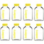 JUNİBELİW 8 Adet 50ML Cam Şişe Sarı Plastik Kapaklı Çok Amaçlı Shot Şişesi Meyve Suyu Shot Şişesi 8X50ML