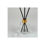 junibeliw Altıgen Cam Şişe Gold Kapaklı Fiber Bambu Çubuklu BOŞ Oda Kokusu Şişesi 50ml (3 çubuklu)