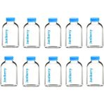 JUNIBELIW JUNİBELİW 9 Adet 50ML Cam Şişe Mavi Plastik Kapaklı Çok Amaçlı Shot Şişesi Meyve Suyu Shot Şişesi 9X50ML