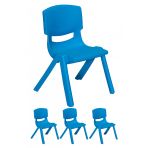 Junior 4 Adet Ergonomik Konforlu Anaokulu Kres Cocuk Sandalyesi - Mavi