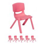 Junior 6 Adet Ergonomik Konforlu Anaokulu Kres Cocuk Sandalyesi - Pembe