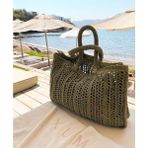 Juno İstanbul Cheri Handmade Hasır Çanta - 8114-Koyu Yeşil