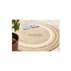 Juno Koleksiyonu Jüt ile Üretilen El Dokuması Sisal Kilim ECH 01 Natural White, 150 x 150