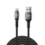 Juo 12W 2.4A USB-A to Lightning iPhone iPad ile Uyumlu Örgülü Hızlı Şarj ve Data Kablosu 1 Metre