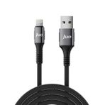 Juo 12W 2.4A USB-A to Lightning iPhone iPad ile Uyumlu Örgülü Hızlı Şarj ve Data Kablosu 2 Metre