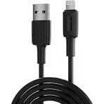 Juo 12W 2.4A Usb-A To Lightning Iphone Ipad Ile Uyumlu Silikon Hızlı Şarj Data Kablosu Siyah 2 Metre