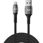 Juo 12W 2.4A Usb-A To Lightning iPhone iPad Örgülü Hızlı Şarj ve Data Kablosu 2 Metre - Siyah