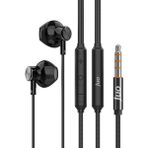 Juo 3.5mm Jack Girişli Mikrofonlu Kablolu Kulak Içi Kulaklık Metal - Siyah