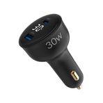 Juo 30W Led Ekranlı Type-C ve USB-A iPhone Android Tablet Araç İçi Şarj Cihazı