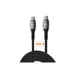 Juo 60W 1 mt USB Type-C to Type-C Örgülü PD Hızlı Şarj ve Data Kablosu