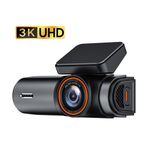 Juo C10 Pro 3K UHD HDR WiFi Ekranlı Araç Kamerası 170 Derece Geniş Açı Gece Görüşlü G-Sensörlü Araç İçi Kamera