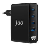 Juo GAN 100W 3 Type-C + USB-A Led Ekranlı iPhone Macbook Notebook Hızlı Şarj Aleti