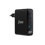 Juo GAN 100W 3 Type-C + USB-A Led Ekranlı iPhone Macbook Notebook Hızlı Şarj Aleti