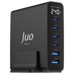 Juo GAN PD 3.1 240W Masaüstü Hızlı Şarj Cihazı 4 Type-C ve 2 USB-A iPhone Macbook Laptop Uyumlu Şarj Aleti