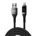 Juo iPhone iPad 12W 2 mt Dijital Led Ekranlı USB-A to Lightning Örgülü Hızlı Şarj ve Data Kablosu