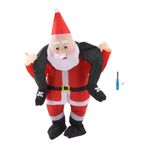 JUOPZKENN Şişme Noel Baba, Komik Havaya Uçurmak Noel Kostümleri Takım Elbise Fantezi Cosplay Parti Kostüm Sakal ve Şapka ile, Noel Dekorasyonu(Ergen (120-140cm))