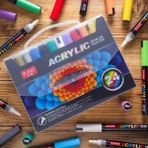 Jupai Posca Su Bazlı Arkilik Markör Kalem Seti 4mm 24 Renk Marker