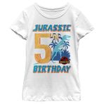 Jurassic Park Kız Çocuk Jurassic 5. Doğum Günü Tişörtü, White, X-Large
