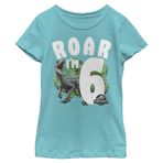 Jurassic World: Fallen Kingdom Kız Çocuk Rawr Doğum Günü 6 Tişört, Tahi Blue, X-Large