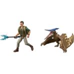 Jurassic World Rebith Insan ve Dinozor Figürü Oyun Seti JGB82 - Dr. Henry Loomis ve Pteranodon JGB83 - Renkli