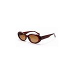 Jurvin Kahverengi Retro Oval Kalın Kemik Çerçeve Unisex UV400 Vintage Retro Güneş Gözlüğü