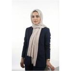 Jusmart Bambu Kraş Pamuklu Şal ◇ Taş Rengi ◇ Ütü Gerektirmeyen Kırışık Doku ◇ Nefes Alan Hafif Kumaş