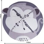 Jusso Baby 3 Boyutlu Dokunuş Safari Hayvanlar Oyun Halısı 115*115 cm - 115 x 115 cm - Gri - Beyaz