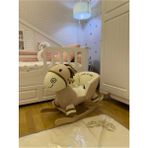 Jusso Eğitici Peluş Sallanan Ahşap Sandalye, Sallanan At - Gri