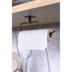 Jusso Kare Yapışkanlı Siyah Kağıt Rulo Havluluk, Peçetelik, Yapışkanlı Tasarım, Banyo Askısı