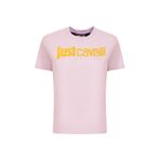 Just Cavalli Bisiklet Yaka Baskılı Pembe T-Shirt, XL, 5003053789, Beyaz, Kadın
