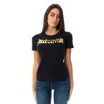 Just Cavalli Bisiklet Yaka Baskılı T-Shirt, XS, 5003053825, Siyah, Kadın