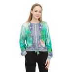 Just Cavalli Bisiklet Yaka Desenli Mint Kadın Bluz 74PBL234 - S