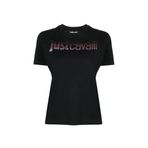 Just Cavalli Bisiklet Yaka T-Shirt, S, 5003068686, Siyah, Kadın