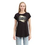 Just Cavalli Bisiklet Yaka T-Shirt Siyah/Altın, S, 974525, Siyah/Altın, Kadın