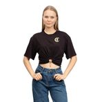 Just Cavalli Bisiklet Yaka T-Shirt Siyah/Altın, S, 995215, Siyah/Altın, Kadın