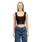 Just Cavalli Crop T-Shirt , 40, 995250, Siyah, Kadın