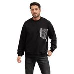 Just Cavalli Erkek Bisiklet Yaka Sweatshirt, Siyah, M Beden