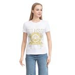 Just Cavalli Kadın Bisiklet Yaka T-Shirt, Beyaz, XL