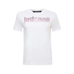 Just Cavalli Kadın Bisiklet Yaka T-Shirt, Beyaz, XS