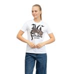 Just Cavalli Kadın Bisiklet Yaka T-shirt, Kısa Kol, Baskılı, Beyaz, S