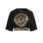 Just Cavalli Kadın Bisiklet Yaka T-Shirt, Siyah, 42 Beden