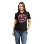 Just Cavalli Kadın Bisiklet Yaka T-Shirt, Siyah/Pembe, M Beden