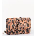 Just Cavalli Kadın Marka Logolu Metal Tokalı Leopar Desenli Leopar Omuz Çantası 77RA4BBAZS766-633