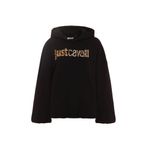 Just Cavalli Kapüşon Yaka Baskılı Siyah Kadın Sweatshırt, Siyah, L